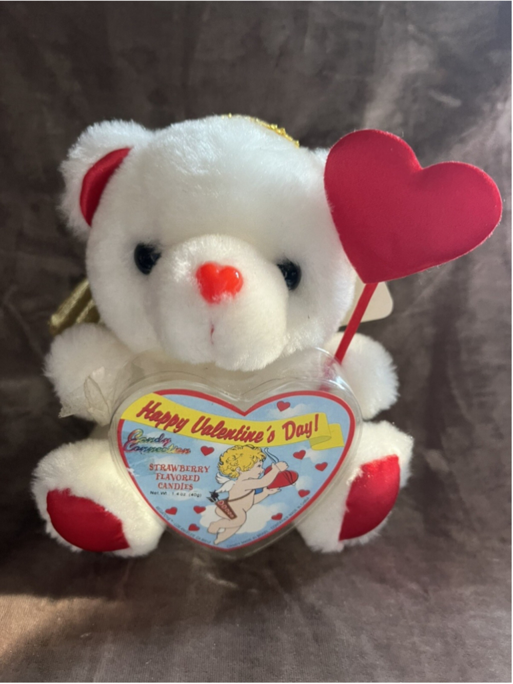 White Teddy Bear Candy Connections MegaToys Plush Stuffed Animal Toy with tags